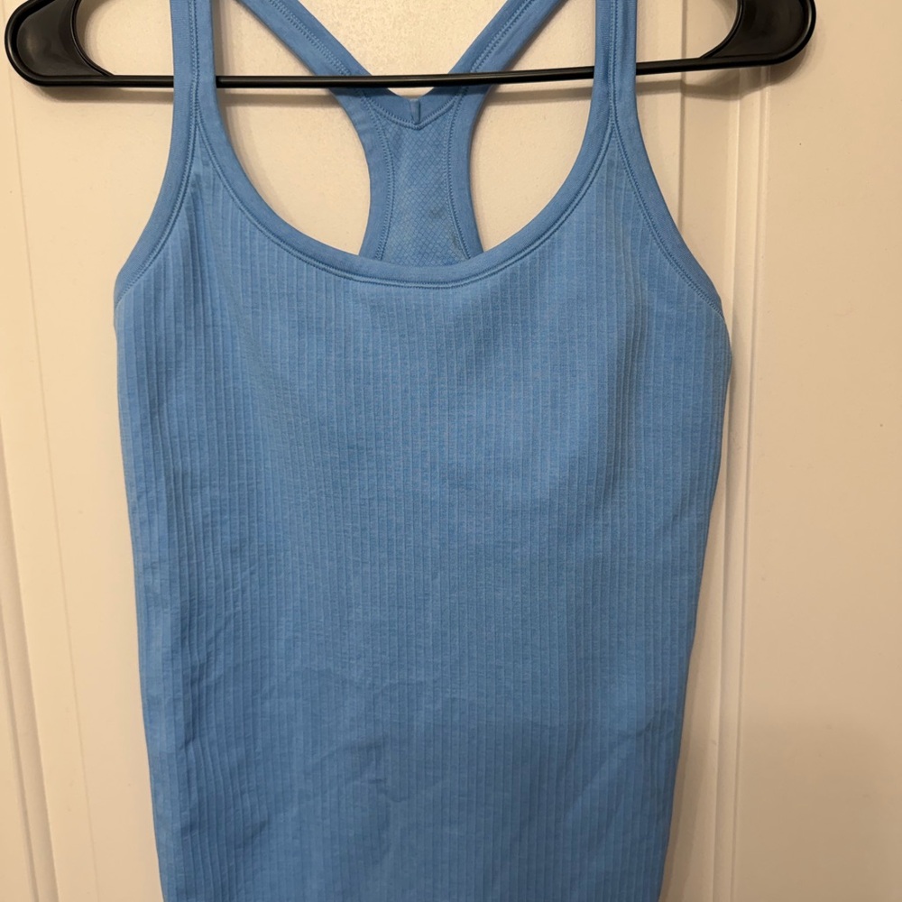 lululemon athletica Light Blue Ribbed Racerback Tank